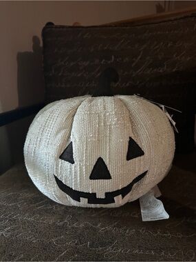 Martha Stewart White Jack-O'-Lantern Pumpkin Pillow